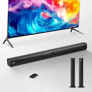 VEVOR Sound Bar for Smart TV, 2.0 Channel, 24 - Inch Compact Soundbar TV Speakers for Projector, Bluetooth AUX Connection, Remote Control, Easy Setup, 80W Surround Sound System for PC Home Theater Audio
