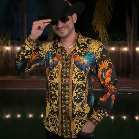 Gallero Rhinestone Long Sleeve Shirt (Slimfit)