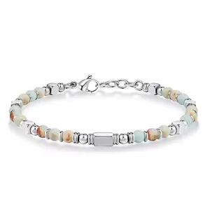 Women's Men's Beaded Bracelet Stainless Steel Bracelet Pink Crystal Obsidian Tiger's Eye Friendship Silver Bracelet 4MM Mother's Day Gift Creativity