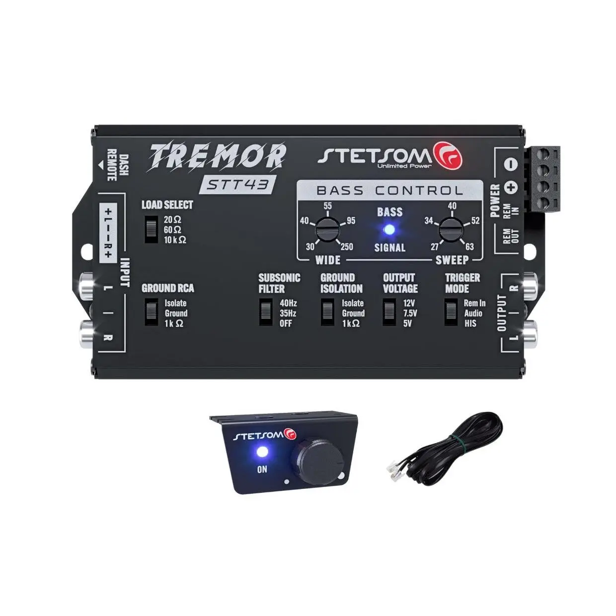 Stetsom STT43 Tremor PRO Digital Bass Restoration Processor with Remote Bass Control Audio Subwoofer