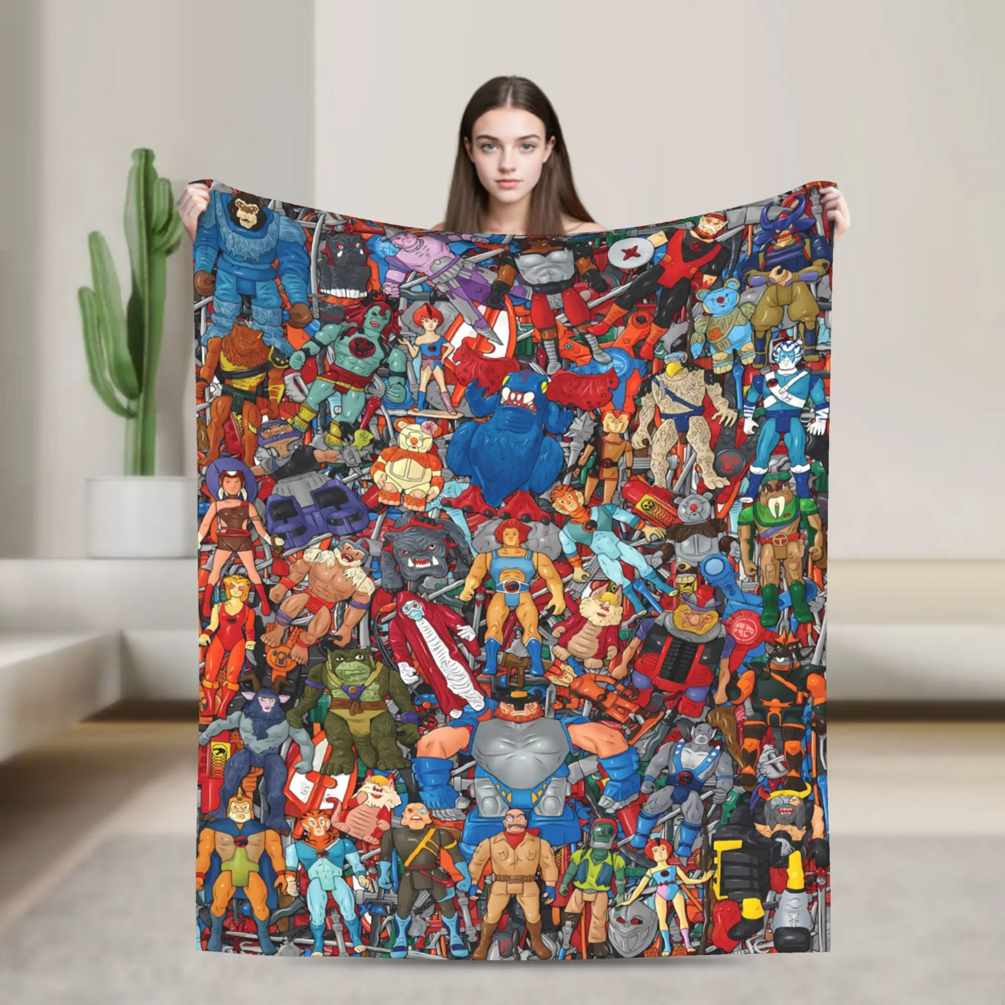 Classic Thundercats Cartoon Printed Ultra-Soft Flannel Weave Multi-Size Throw Blanket - Cozy, Warm for Bedroom Couch - Retro Fun Gift for 80s Nostalgia Fans - Home Decor Essential