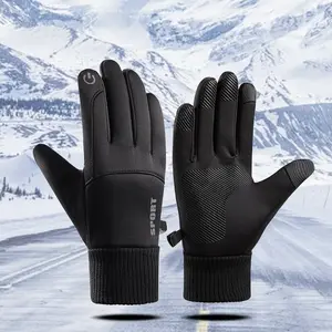 Men's Fleece-Lined Sports Gloves, Touchscreen-Compatible, Skiing, Cycling, and Outdoor Cold-Weather Gloves