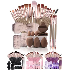 32 Piece All In One Makeup Tool Set,20 Piece Makeup Brushes,3 Piece Waterproof Wash Set,6 Piece Powder Puff Set,Perfect for Daily Use, Beginners,Beauty Enthusiasts, Blending Versatility with Practicality.