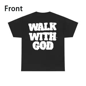 Christian Walk With God Tshirt, Casual Cotton, Trendy T-Shirts for Men & Women, Casual Shortsleeve Streetwear, Menswear Top
