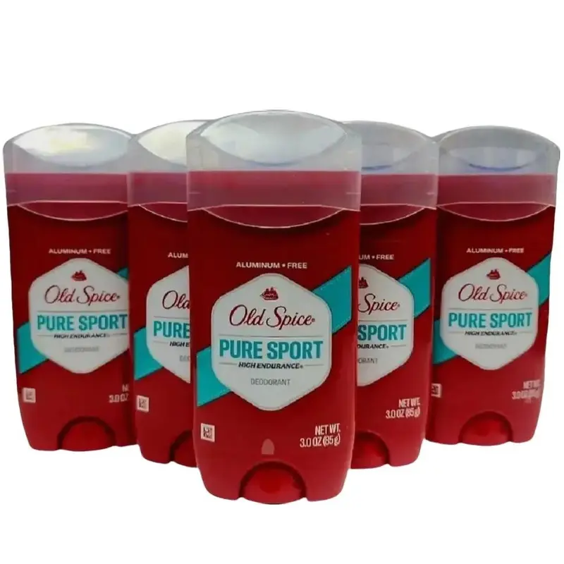 Old Spice High Endurance Pure Sport Aluminum-Free Deodorant Stick for Men - 5-Pack (3.0 oz/88.7ml Each), Body Deodorizer, Non-Toxic, Non-Aerosol, Daily Use, Long Lasting 24/7 Odor-Neutralizing Protection, All Skin Types Bath & Body Care