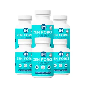 IM Zen Force - 6 Bottles | Calm, Relaxation & Focus Support | Organic Ashwagandha & Black Pepper Extract | 60 Veggie Capsules | Natural Daily Wellness Supplement (Copy)