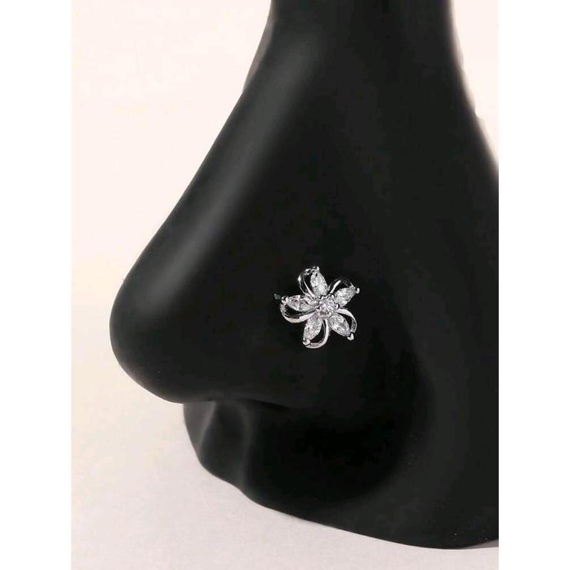Elegant Flower Nose Studs for Women, Fashionable Daily Wear Jewelry, Stylish Nose Rings for Everyday Use, Trendy Accessories
