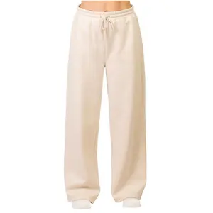 Women’s Fleece Lined Sweatpants Heavyweight Cotton Wide Leg Baggy Fleece Pants High Waisted Drawstring and Pockets S-XL Regular Plus Size Casual Elastic Waist Thermal Trousers for Women Lounge Casual Outdoor Streetwear Womenswear Fall & Winter Outfits