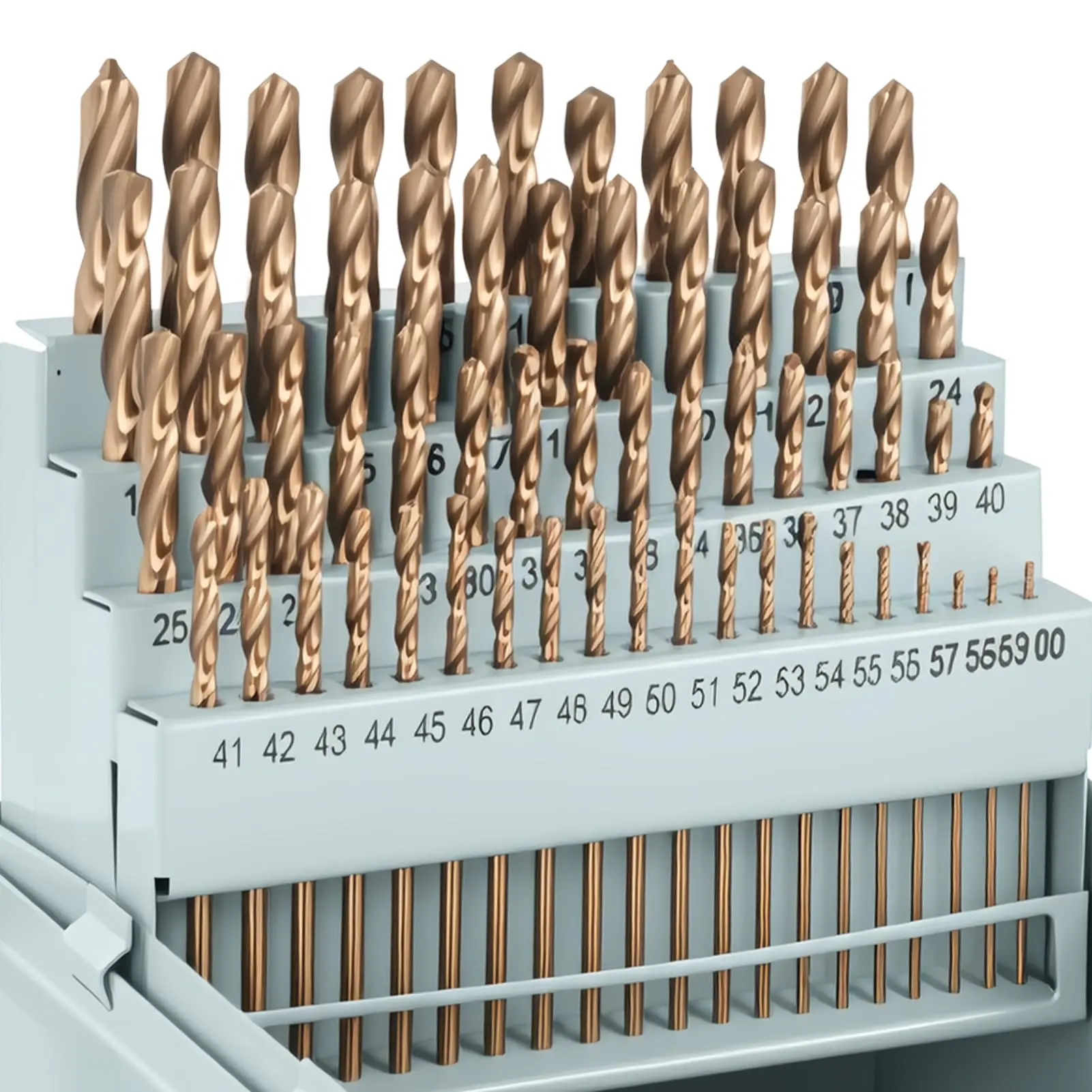 60pcs Cobalt Number Size Drill Bit Set, M35 High Speed Steel Drill Bit Set (#1-60) for Hardened Metal, Stainless Steel, Cast Iron and Wood Plastic with Indexed Storage Case
