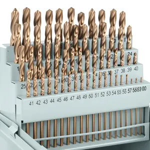 60pcs Cobalt Number Size Drill Bit Set, M35 High Speed Steel Drill Bit Set (#1-60) for Hardened Metal, Stainless Steel, Cast Iron and Wood Plastic with Indexed Storage Case fathersdaygift