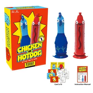 Chicken Vs Hot Dog Party Game, Party Board Game, Hilarious Flip Play for Family, Adults & Kids, Family Fun Game, Perfect Christmas Gathering Game, Model Xinghao 9998