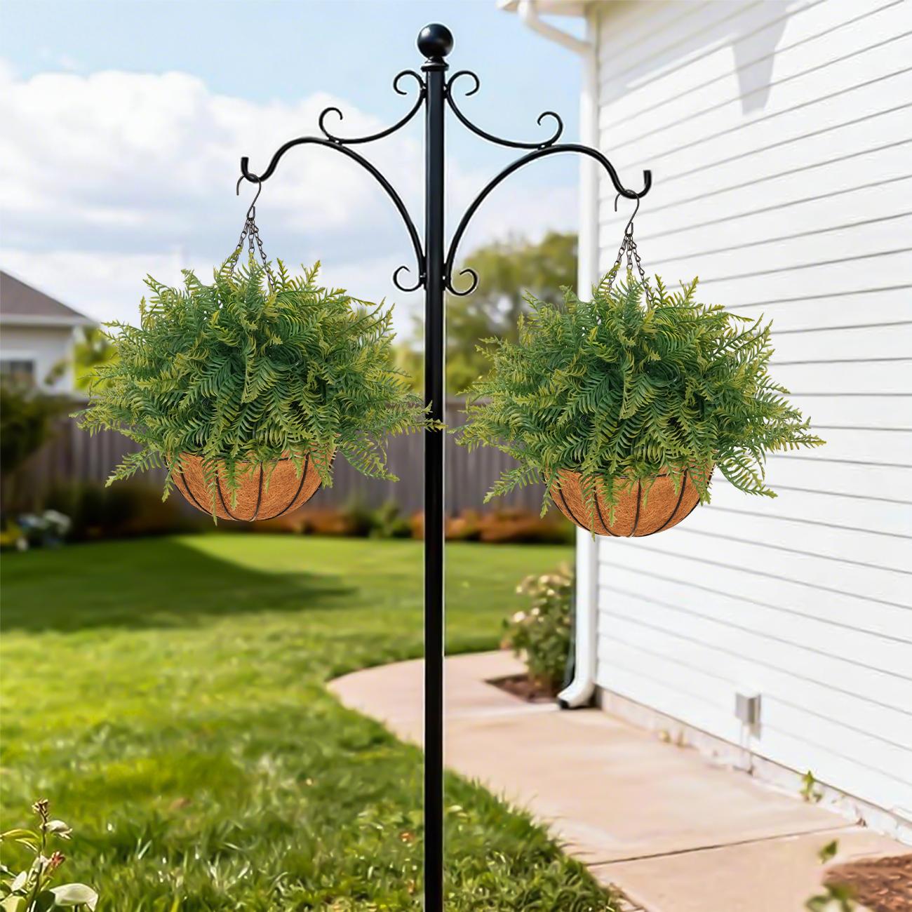 2PCS Fern Hanging Baskets - No Assembly Required, Ready-to-Use Fake Flowers for Outdoor, Lush Full Hanging Plants, UV-Resistant, Rainproof, Perfect Porch Patio Balcony Garden Decor 2PCS Fern Hanging Baskets - No Assembly Required, Ready-to-Use Fake Flowers for Outdoor, Lush Full Hanging Plants, UV-Resistant, Rainproof, Perfect Porch Patio Balcony Garden Decor
