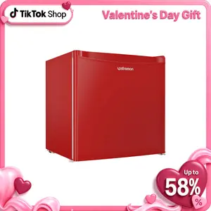 Upstreman mini fridges 1.7 Cu Ft with Freezer FR17 Adjustable Thermostat Energy Saving Low Noise Single Door Compact Refrigerator for Dorm Office Can Bedroom red fridge mini  brands Small pantry drink fridge skincare fridge Portable