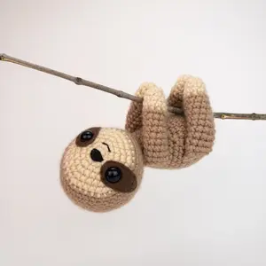 Cute Crochet Sloth Amigurumi, Handmade Sloth Plush Toy, Nursery Decor, Birthday Gift