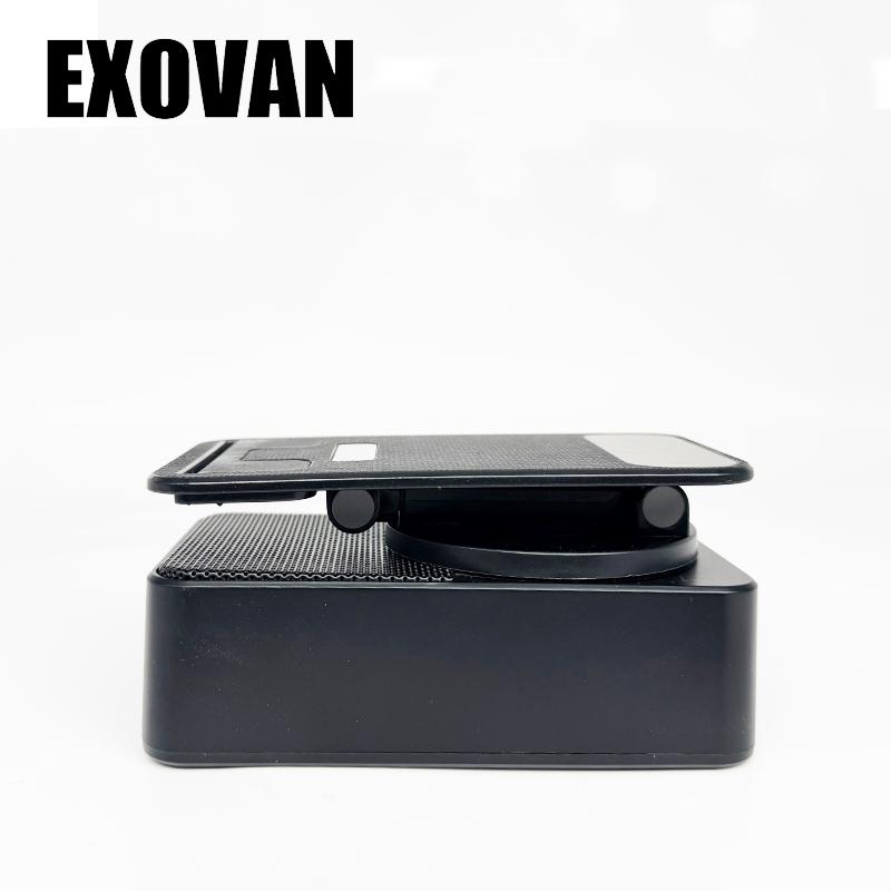 Wireless Audio Bluetooth Speaker 5in1 Phone Holder Emergency Rechargeable withColorful Ambient Light 300° Foldable for Tablet iPhone Android, Gifts for Men Women ，Black with LED Nightlight Wireless Induction Bluetooth Speaker Stand