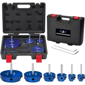 XJX PVC Pipe Reamer Kit, 3/4", 1", 1-1/2", 2", 3", 4" Head PVC Fitting Saver with PPR75, PPR100, PPR150, PPR200, PPR300 and PPR400 fit into standard 1/2" drills