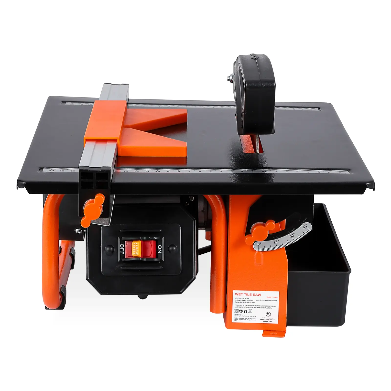 7" Wet Tile Saw - Heavy Duty Powerful Portable Cutter - 6500 RPM Pure Copper Motor - 0-45° Adjustable Bevel - Water Cooling Reservoir - High-Precision for Tile & Stone - Professional Use