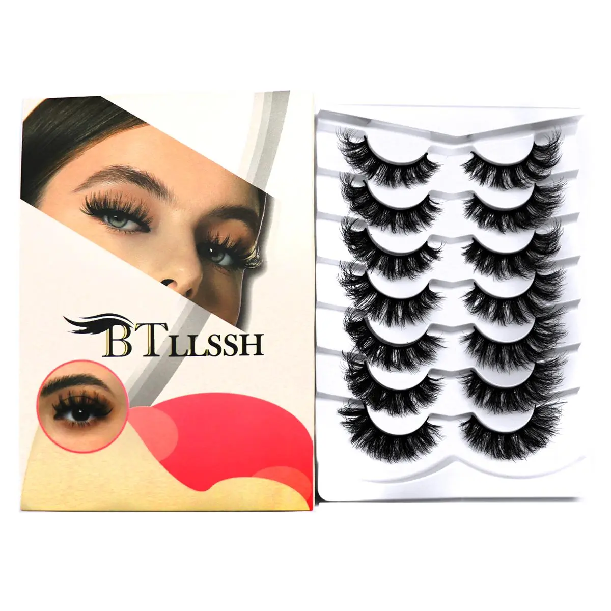 Thick Curly Fake Eyelashes, Fluffy False Eyelashes, Volumized False Eyelashes, Volume Cluster Lashes, Natural Look Eyelash Extensions, Daily Eye Cosmetic for Women, Lash Clusters, Faux Cluster Lashes Makeup