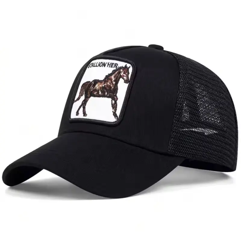 Unisex Horse Stallion Embroidery Baseball Net Caps Spring Summer Outdoor Adjustable Casual Sunscreen Hat