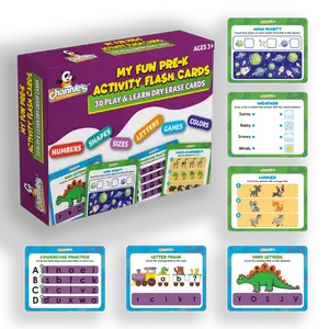 Channie's My Fun Pre-K Activity Flash Cards, 30 Preschool Dry-Erase Educational Cards