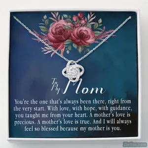 to My Mom Necklace, Mama Pendant Jewelry, Gift from Son for Birthday, I Love You