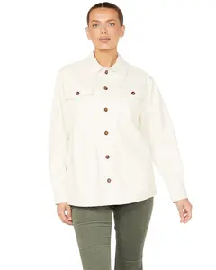 Cleo + Wolf Women's Women'S Oversized Solid Faux Leather Shacket - Clfa22k77