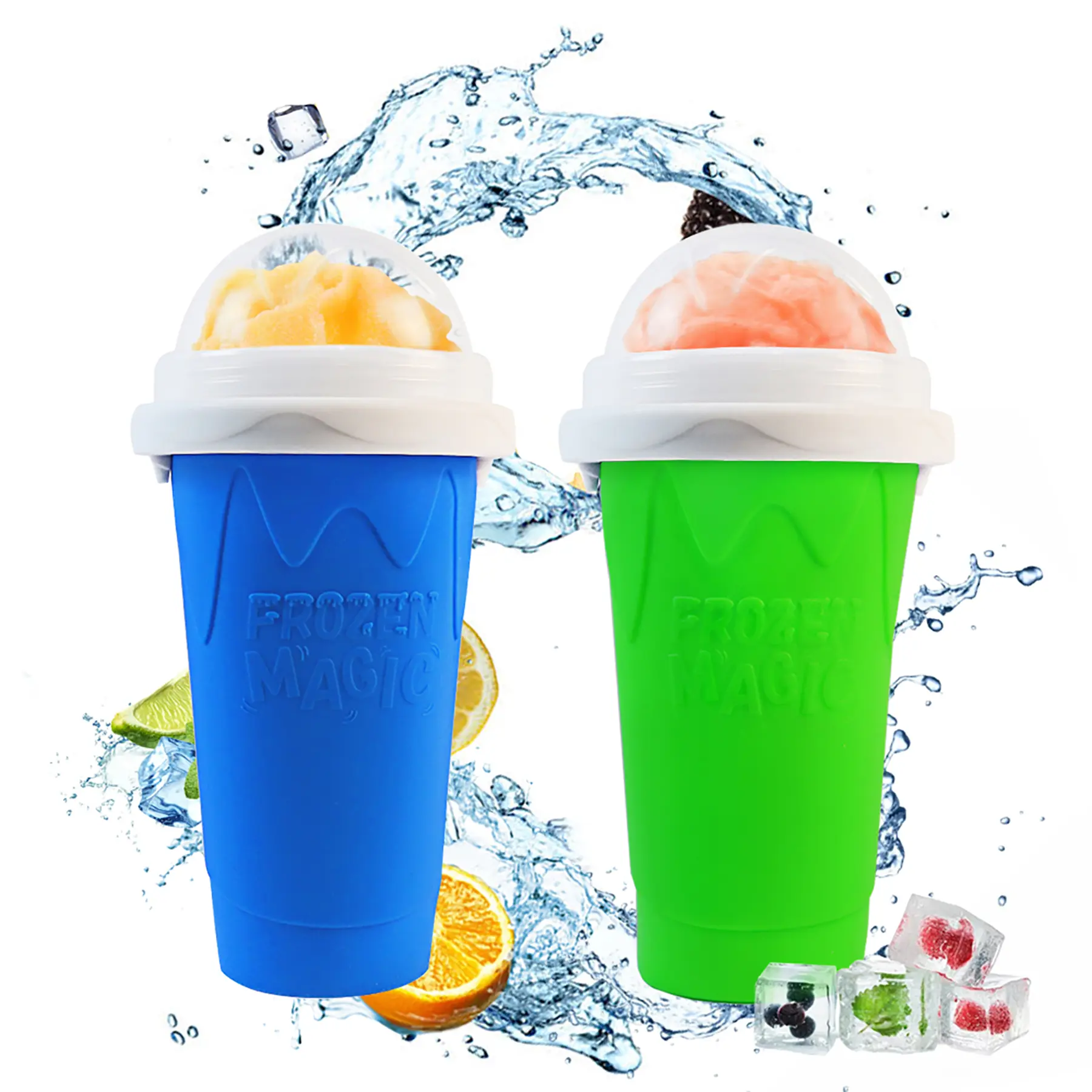 Slushie Maker Cup, Magic Quick Frozen Slushy Cup Cooling Cup Squeeze Cup Slushie Maker, Homemade Milk Shake Ice Cream Maker Turn any Drinks into Slushie Utensils Kitchen
