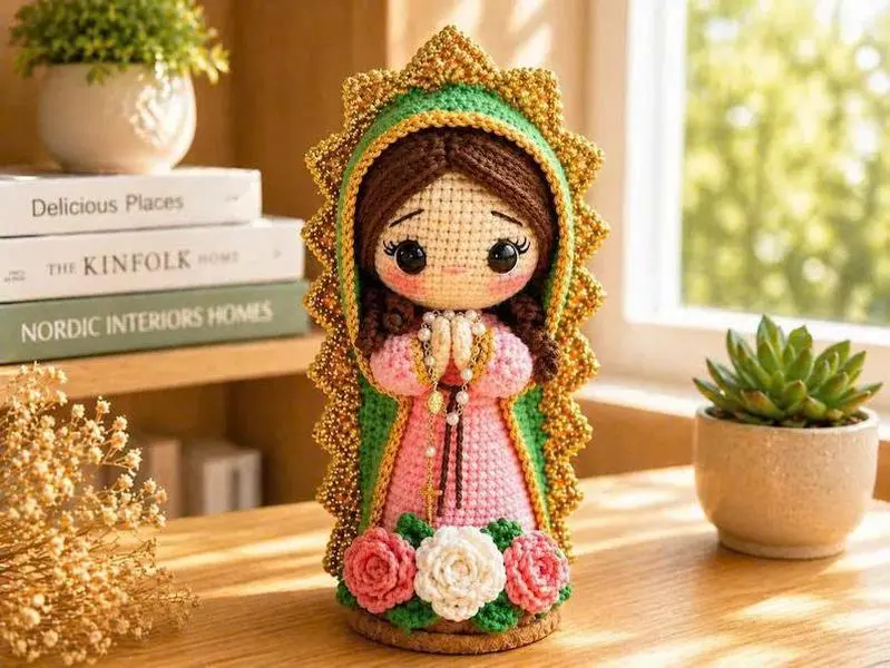 Virgen de Guadalupe Crochet Doll | Our Lady of Guadalupe Amigurumi, Mexican Catholic Gift Virgen de Guadalupe Crochet Doll | Our Lady of Guadalupe Amigurumi, Mexican Catholic Gift
