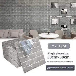 50/20 Self-Adhesive Brick Texture Tiles, Waterproof Wall Panels, Marble Wallpaper Stickers, Bathroom Kitchen Living Room Decor, Easy Install