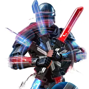 Cyberpunk Dual Sword Toy with Light Show Effect, Double Blade Cosplay Prop, Futuristic Costume Accessory, Party Gift, Cool Trending Retractable Multi-Color Lightsaber Kylo Ren Custom