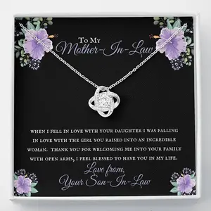 Personalized Love Knot Necklace, Gifts for my Mother-in-Law, Mother in law Gift Ideas, Mother in law Birthday, Gifts for Mother in Law from Son in Law
