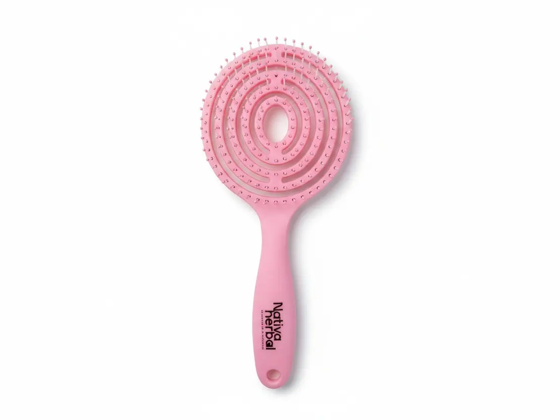 Nativa Herbal Detangling Brush - Elegant lollipop Design for Effective Hair Care Unisex Tool 9x3x0.3 Inch Paddlebrush Straightener Comb