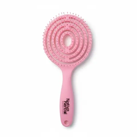 Nativa Herbal Detangling Brush - Elegant lollipop Design for Effective Hair Care Unisex Tool 9x3x0.3 Inch Paddlebrush Straightener Comb