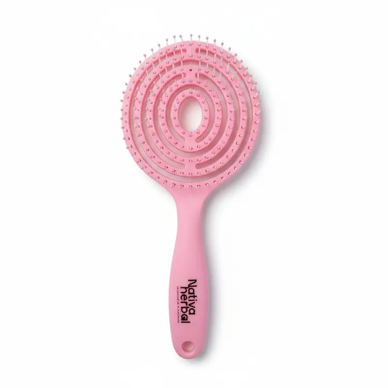 Nativa Herbal Detangling Brush - Elegant lollipop Design for Effective Hair Care Unisex Tool 9x3x0.3 Inch Paddlebrush Straightener Comb