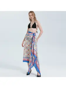 Temperament-style women's chiffon scarves, spring and summer new prints, beach shawls, and wraps