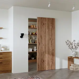 32" Concealed Sliding Barn Door Hardware Kit with Soft Close Mechanism for 24in Passage Opening, Hidden Trackless Rail, Wall Mount for Interior Wooden Doors (NO Door)
