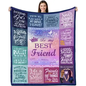 Best Friend Blanket, Best Friend Women Gifts, Best Friend Birthday Gift, Bestie Gifts for Women, Friendship Blanket for Best Friend, Birthday Gift for Bestie BFF Best Friend Throw 60"x50"