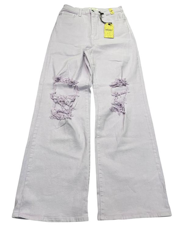 Jeans Wide Leg By VIBRANT In Purple Denim, Size:10