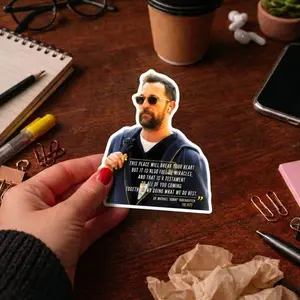 The Pitt Dr. Robbie Sticker, The Pitt Character Sticker, Whitaker Robby Santos Langdon Abbot Mohan Javadi McKay