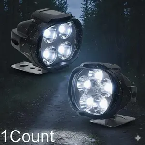 Universal Motorcycle LED Headlight Conversion Kit: Super Bright Daytime Running & Fog Lights with 4 or 6 LEDs, Waterproof & Shockproof for Enhanced Night Riding Safety.