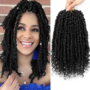 9 Packs Pre-twisted Crochet Hair - 12 Inch Bohemian Short Passion Twist Braids for Women, Girls & Kids (12Inch,1B)