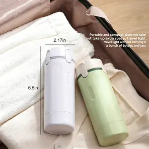 UFORU 4-in-1 Travel Dispenser Bottle, Leak-Proof Refillable Silicone Squeeze Container with Lock, Compact and Lightweight Toiletry Organizer, Easy to Carry, Ideal for Business Trips, Vacations, and Frequent Travelers#SummerVibes