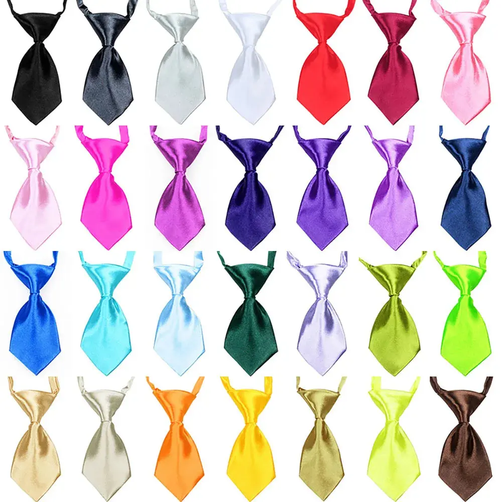 Nylon Assorted Fabric Pet Bowtie Set - 25/50/100pcs Adjustable Grooming Neck Accessories, Mix Printed Colors & Solids for Cats & Dogs, Ideal for Special Events with Effortless Styling