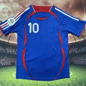 No.10 Zidane 2006 World Cup France Home Away Short Sleeved Soccer Jerseys