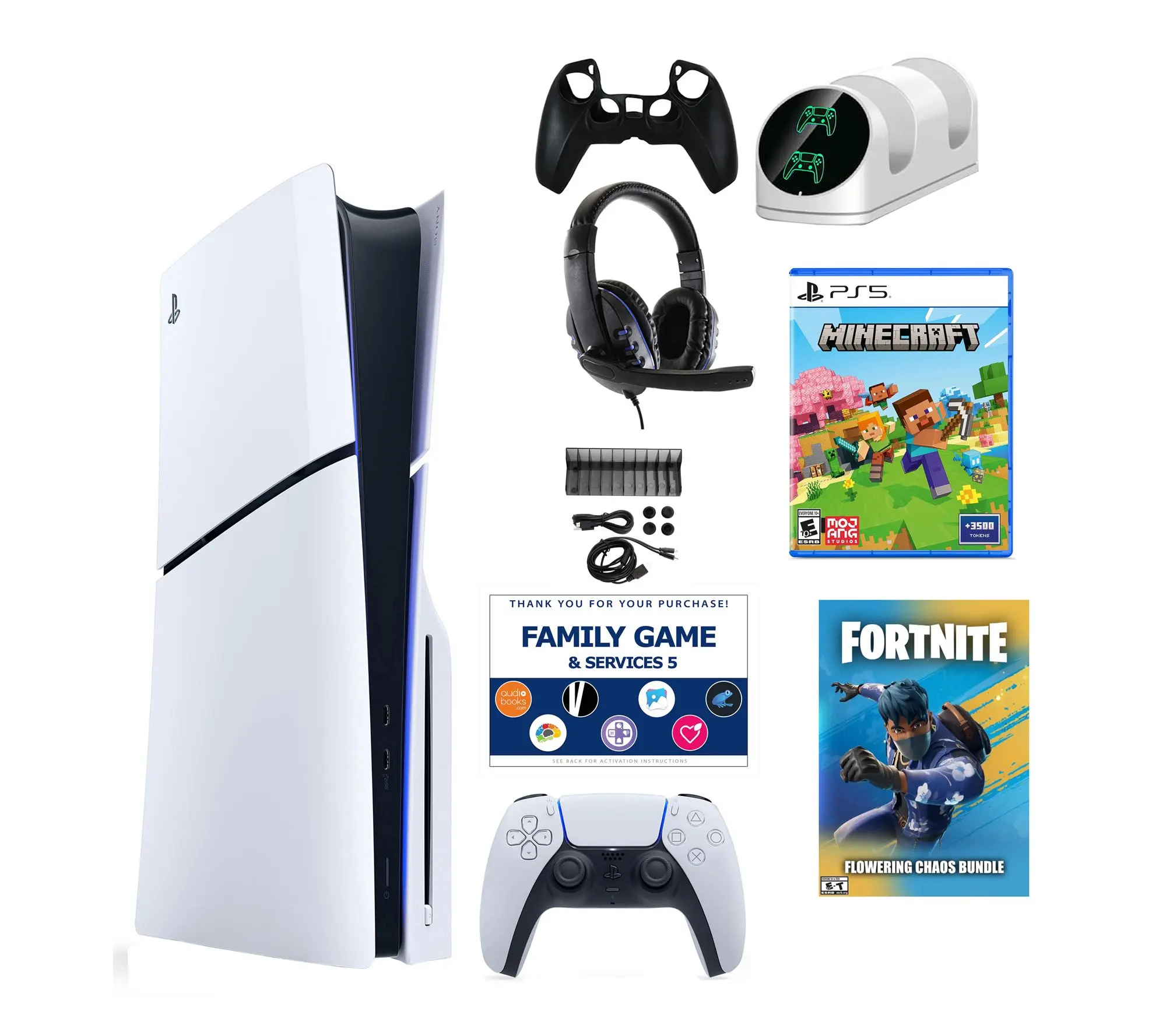 PS5 Slim Chaos with Minecraft, Accessories Kit & Voucher PS5 Slim Chaos with Minecraft, Accessories Kit & Voucher