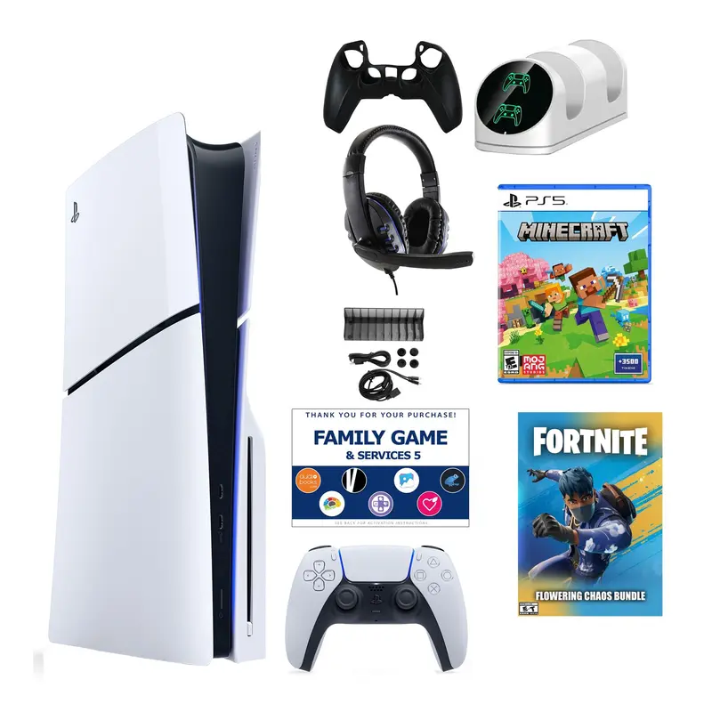 PS5 Slim Chaos with Minecraft, Accessories Kit & Voucher
