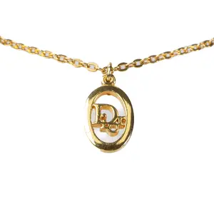 Pre-owned Dior gold plated Bag Accessories Gold CD Necklace D26031535