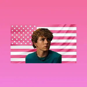 Walker Scobell Pink USA Flag |   Percy Jackson PJO Tapestry |   Cute Actor Wall Decor |   Aesthetic Walker Scobell Banner