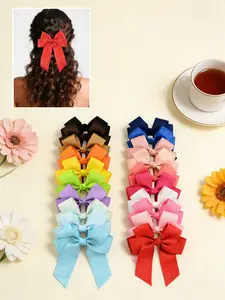 20pcs Macaron Color Butterfly Hair Clips, Random Colors, Non-Damaging Tassel Bow Hair Accessories, Fun Multicolor Hair Decorations, Bow Shapes, Playful Fluttering Tassels