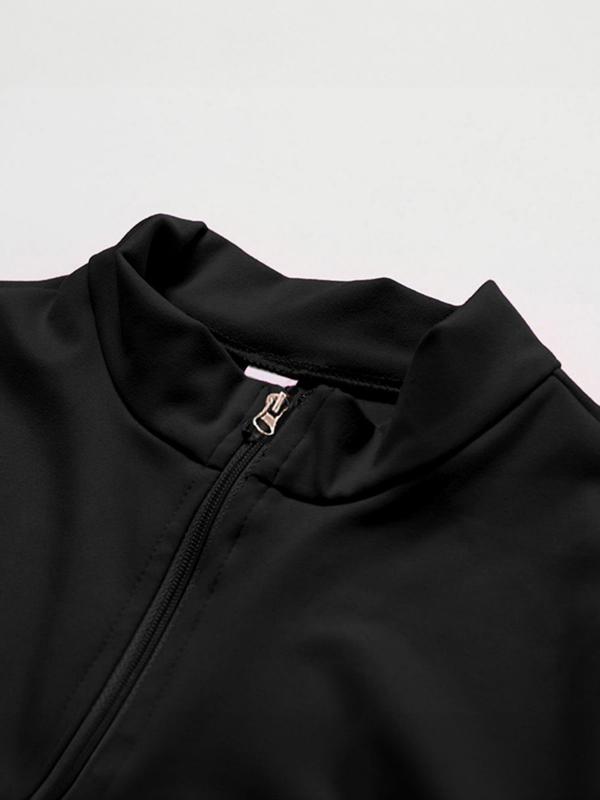 Women's Long Sleeve Zipper Jumpsuit, Workout Jumpsuit, Sporty Tight-Fit Yoga, Above the Knee Dance Fitness Romper, All Season Wearable, Gym Yoga Clothing